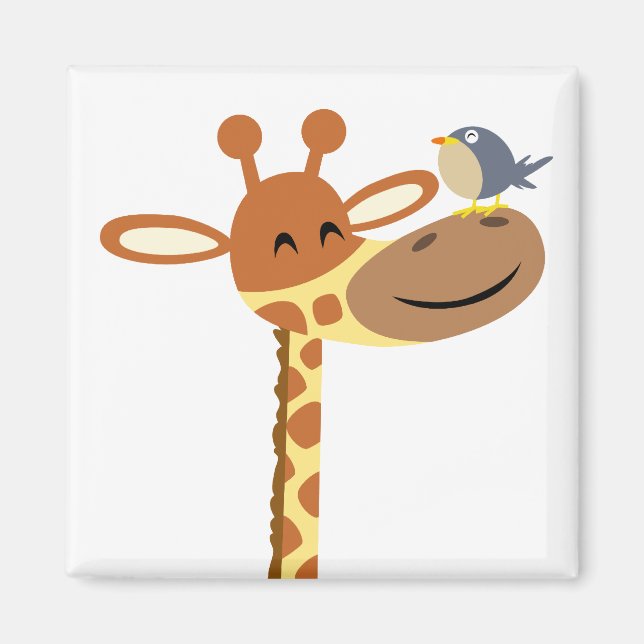 Cartoon Giraffe und Freundmagnet Magnet (Vorne)