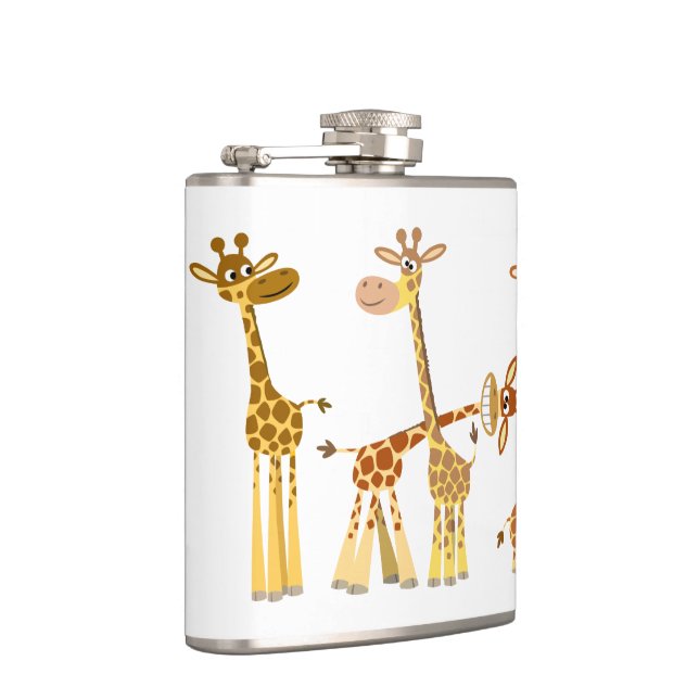 Cartoon Giraffen: Die Herd-Hip-Flasche Flachmann (Rechts)