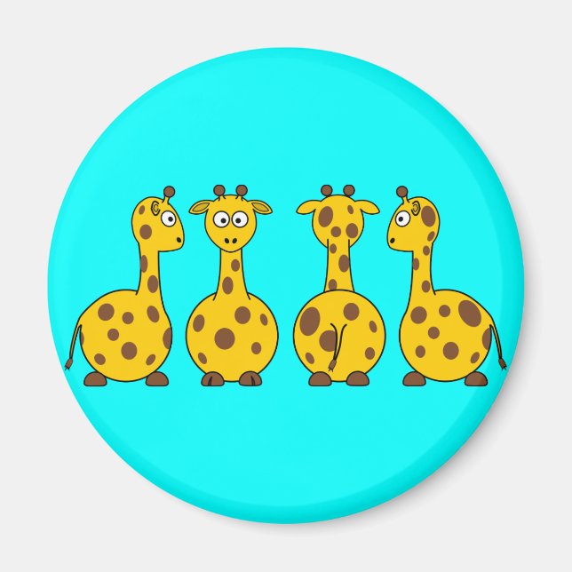 Cartoon Giraffes Magnet (Vorne)