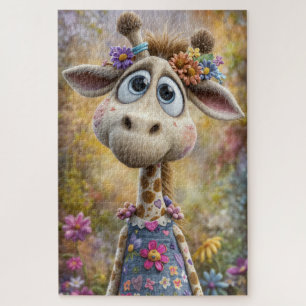 Cartoon Girl Giraffe Puzzle