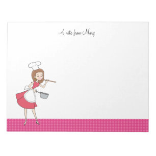 Cartoon Girl Recipad Notepad Notizblock