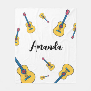 Cartoon Gitarre mit Bold Neck Markierungen Name Fleecedecke