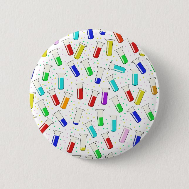 Cartoon-Glasprüfröhren Button (Vorderseite)