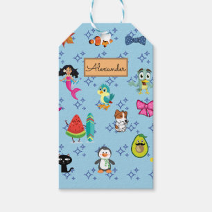 Cartoon Glitzern niedliche blaue Kinder Cartoon Geschenkanhänger