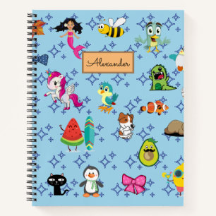 Cartoon Glitzern niedliche blaue Kinder Cartoon Notizbuch