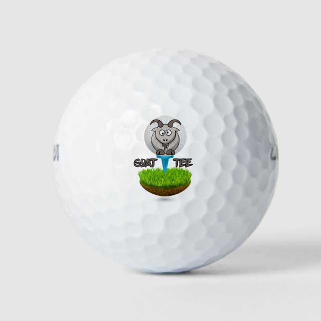 Cartoon Goat Golf T-Shirt Golfball (Vorderseite)