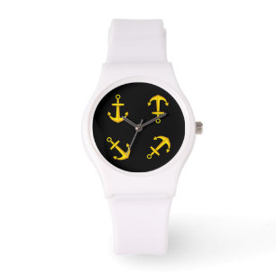 Cartoon Golden Boat Anchor Set Armbanduhr