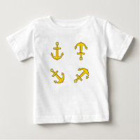 Cartoon Golden Boat Anchor Set