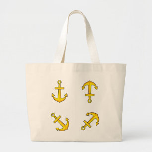 Cartoon Golden Boat Anchor Set Jumbo Stoffbeutel