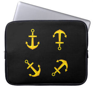 Cartoon Golden Boat Anchor Set Laptopschutzhülle
