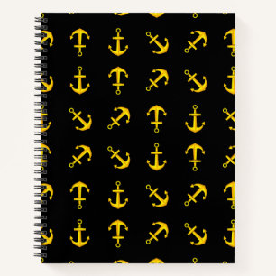 Cartoon Golden Boat Anchor Set Notizbuch