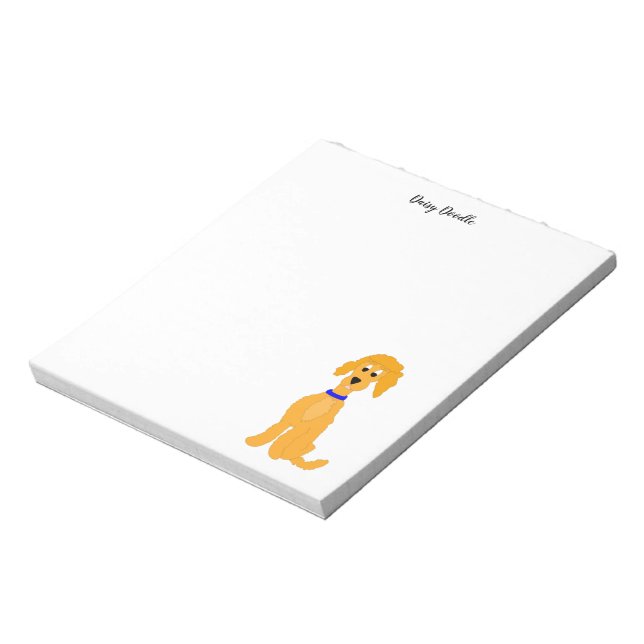 Cartoon golden Daisy Doodle Dog Notizblock (Rotiert)
