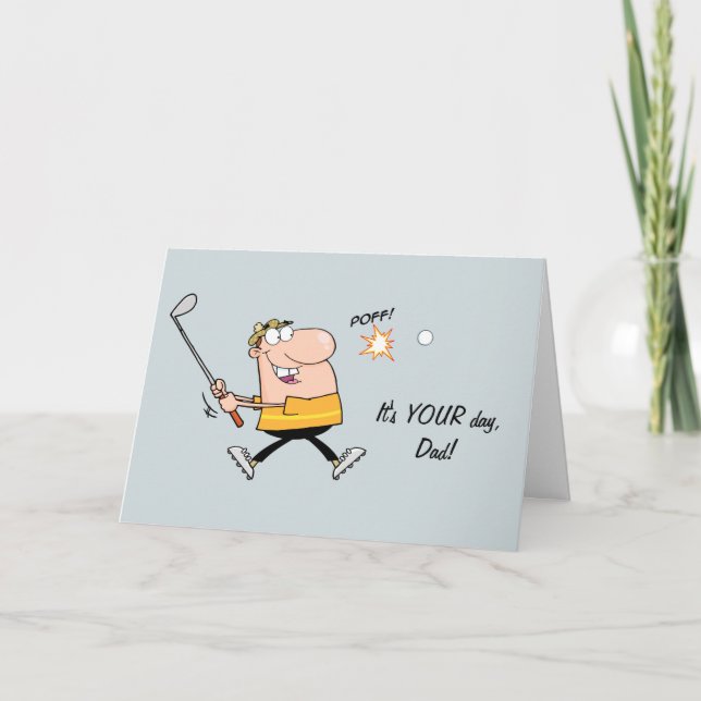 Cartoon Golf Vatertag Card Karte (Vorderseite)