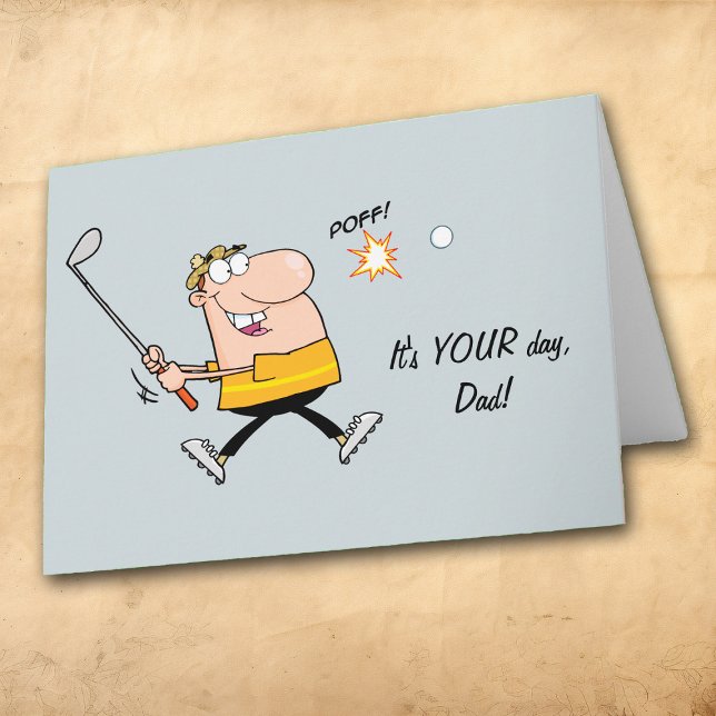 Cartoon Golf Vatertag Card Karte (Von Creator hochgeladen)