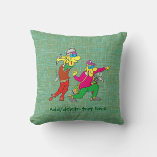 Cartoon Golfer und Caddie Kissen