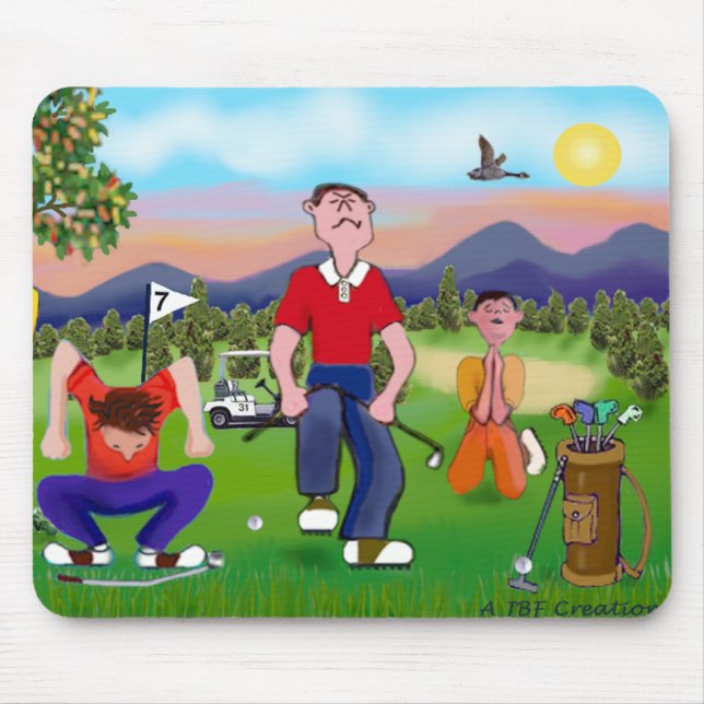 Cartoon Golfers - Für die Liebe des Golfsports Mousepad (Vorne)