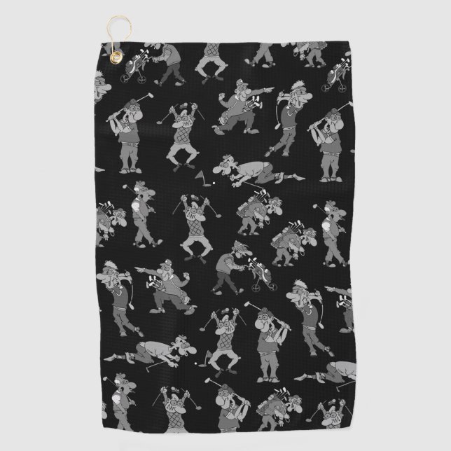 Cartoon Golfers Golfhandtuch (Vorderseite)