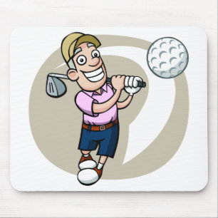 Cartoon-Golfspieler Mousepad