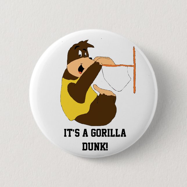 Cartoon-Gorilla-Knall-Eintauchen Button (Vorderseite)