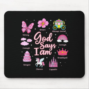 Cartoon-Gott sagt Ich bin Prinzessin Mädchen Kinde Mousepad