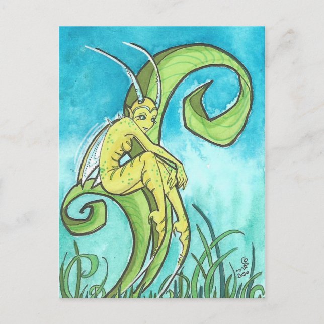 Cartoon Grasshopper Fairy Imaginaire Art Carte pos (Devant)