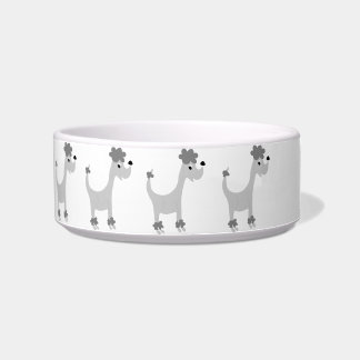 Cartoon graue Poodle Posh Paws Dog Napf