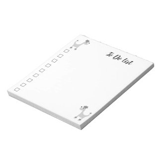 Cartoon gray poodle Posh Paws To Do List Notepad Notizblock