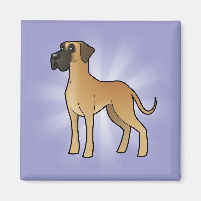 Cartoon Great Dane Magnet (Vorne)