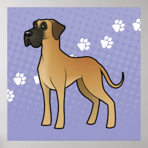 Cartoon Great Dane Poster