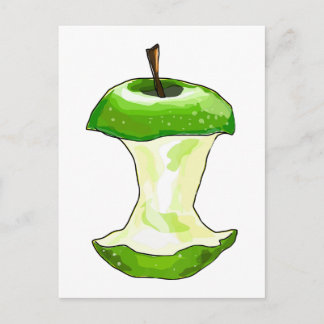 Cartoon Green Apple (Granny Smith) Apfelkern Postkarte