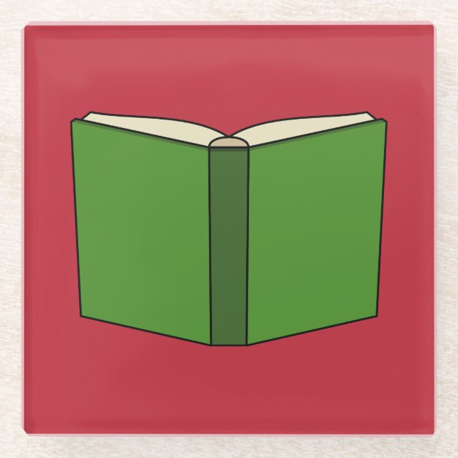 Cartoon Green Book Glasuntersetzer (Vorderseite)