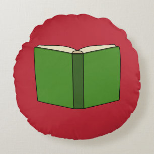 Cartoon Green Book Rundes Kissen