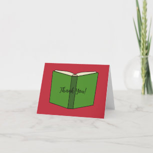 Cartoon Green Book   Text hinzufügen Dankeskarte