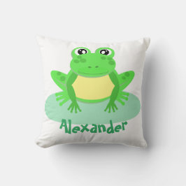 Cartoon Green Frosch Niedlich Kissen