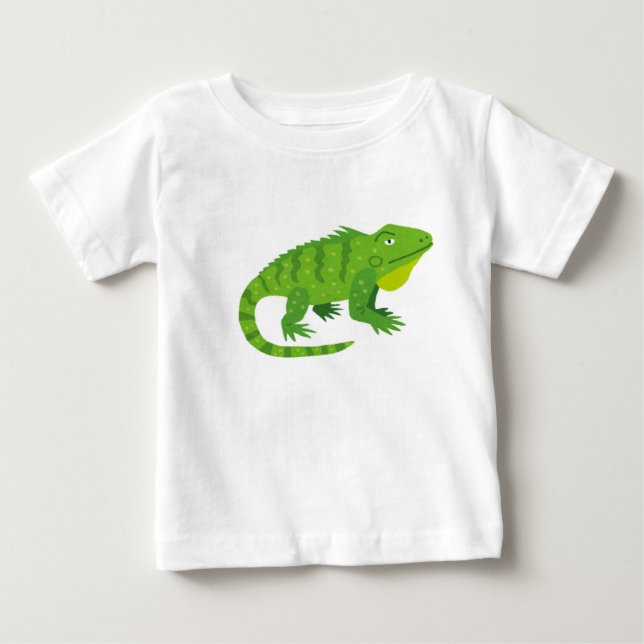 Cartoon Green Iguana Illustration Baby T-shirt (Vorderseite)