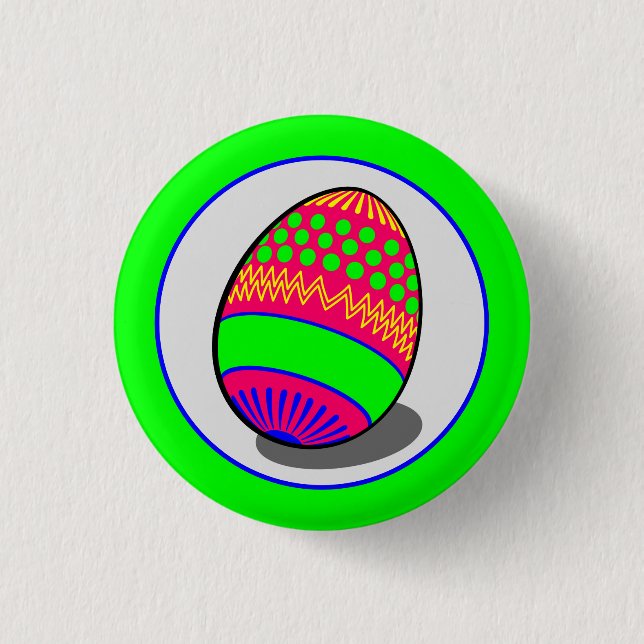 Cartoon Green Lila Blue Oaster Egg Vector Button (Vorderseite)