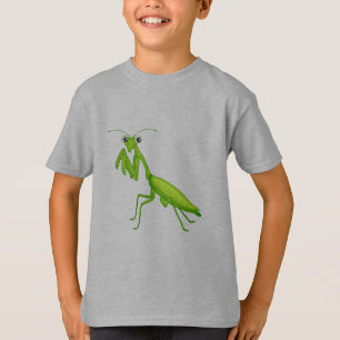 Cartoon Green Praying Mantis Unisex Jugendkleid T-Shirt