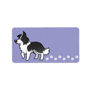 Cartoon-Grenzcollie Adressaufkleber