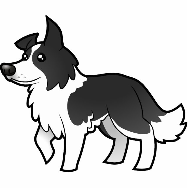 Cartoon-Grenzcollie Fotoskulptur Magnet (Vorne)