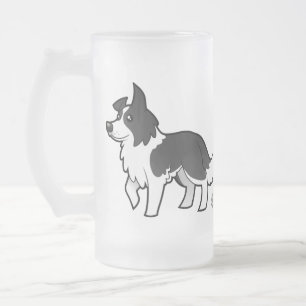 Cartoon-Grenzcollie Mattglas Bierglas