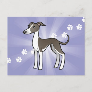 Cartoon Greyhound / Whippet / Italienischer Windhu Postkarte