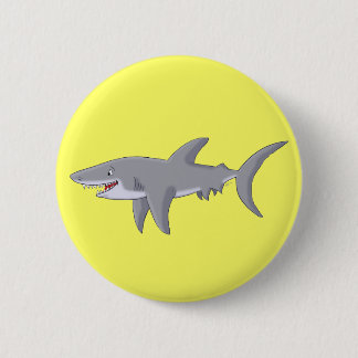 Cartoon-großer weißer Haifisch Button