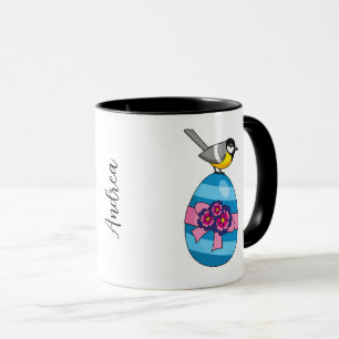Cartoon Großes Tit mit Ostereier   Name hinzufügen Tasse