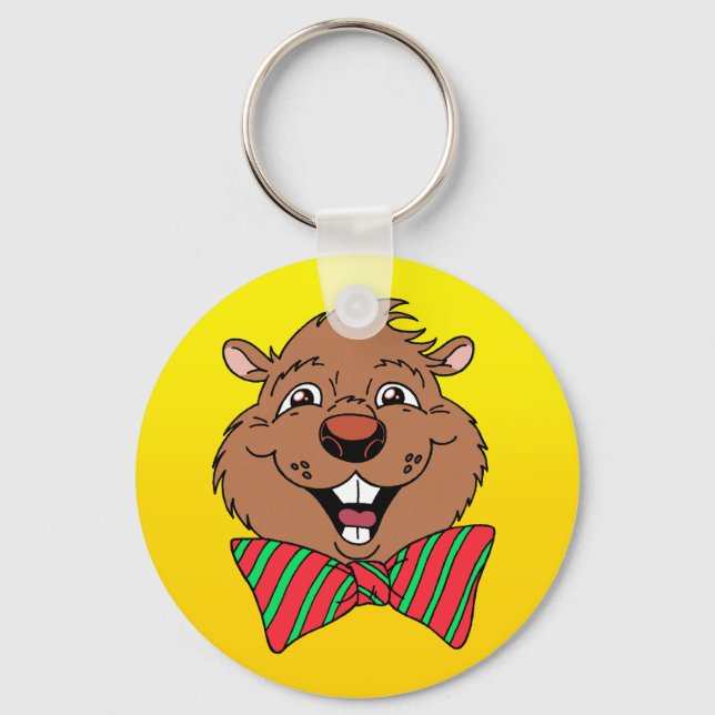 Cartoon Groundhog Schlüsselanhänger (Vorderseite)