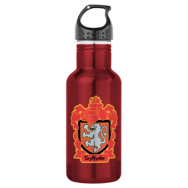 Cartoon Gryffindor Wappen Trinkflasche (Vorderseite)