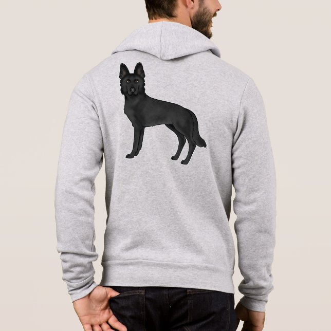 Cartoon GSD Dog Design Hoodie (Rückseite)