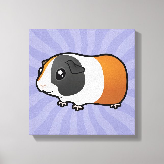 Cartoon Guinea Schwein (glatte Haare) Leinwanddruck (Vorderseite)