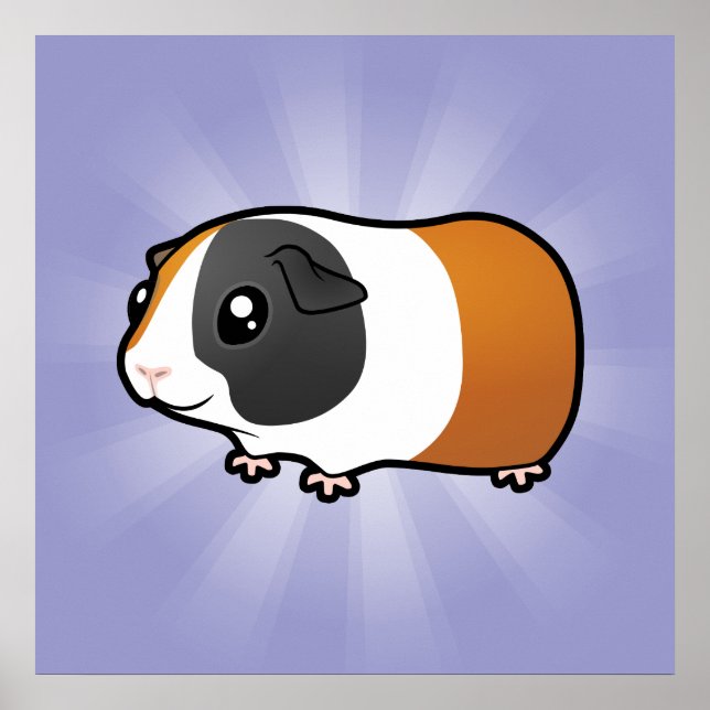 Cartoon Guinea Schwein (glatte Haare) Poster (Vorne)