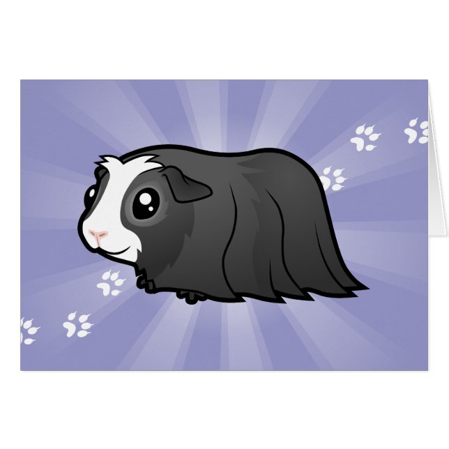 Cartoon Guinea Schwein (langhaarig) (Vorderseite (Horizontal))