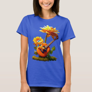 Cartoon Guitar T - Shirt - Stickers Illustration